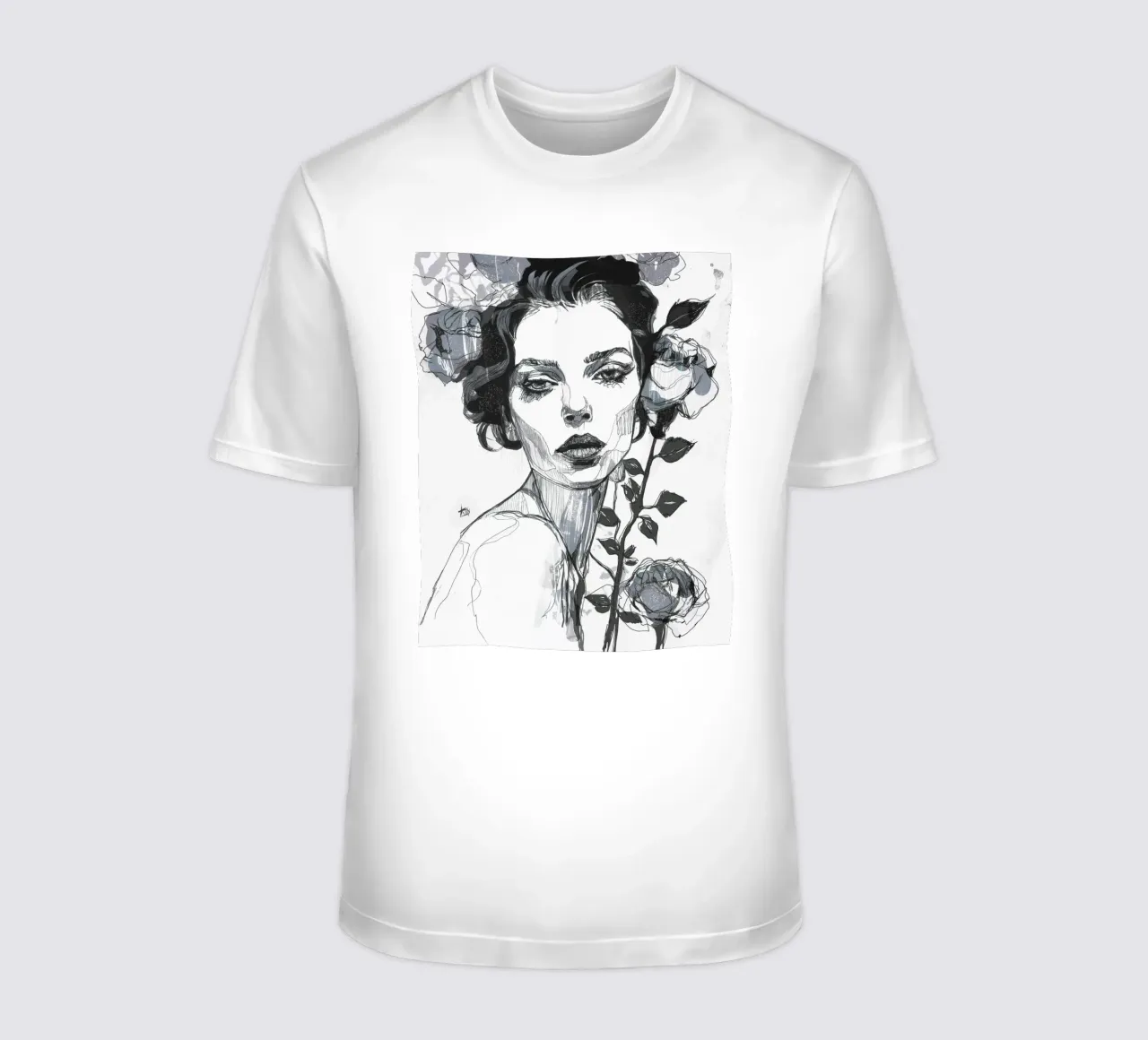rosa nera /bn t-shirt da Giulio Iurissevich