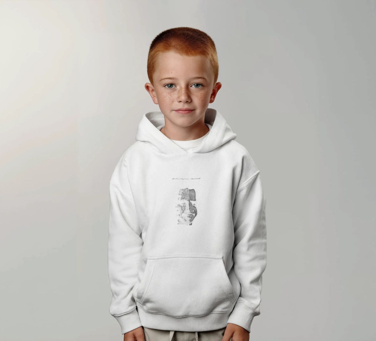 Ya sabes mi nombre sudadera con capucha para niño de Gunawan Rb