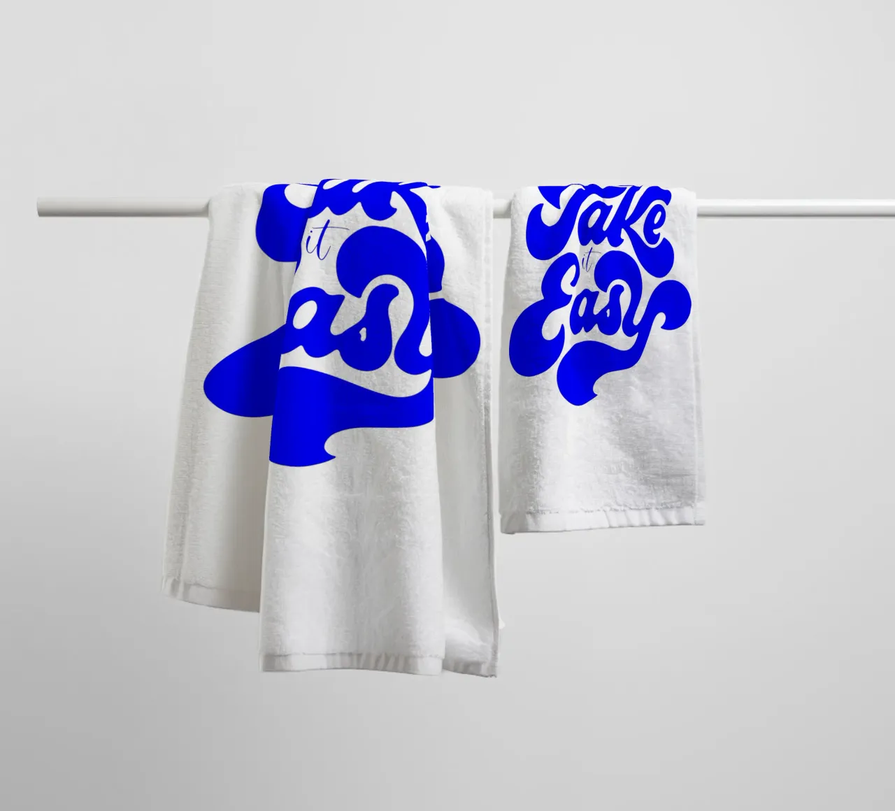 take it easy, motiverende uitspraak citaat badhanddoek van The True Type