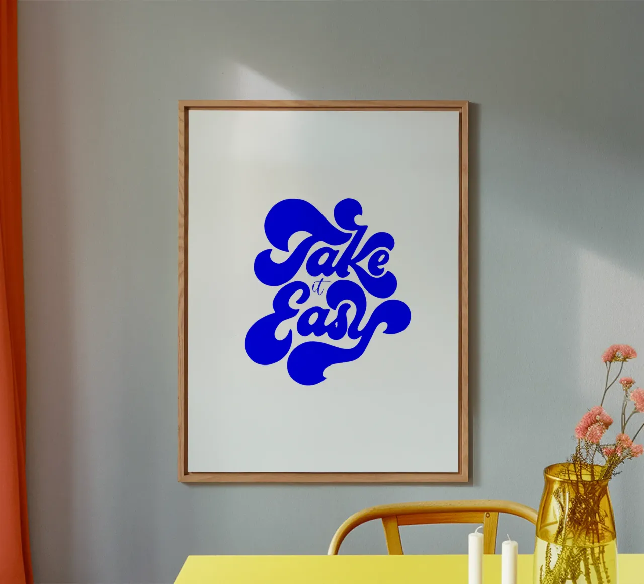 take it easy, motivational statement quote alu-dibond by The True Type
