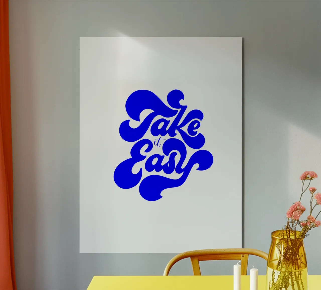 take it easy, motivational statement quote alu-dibond by The True Type