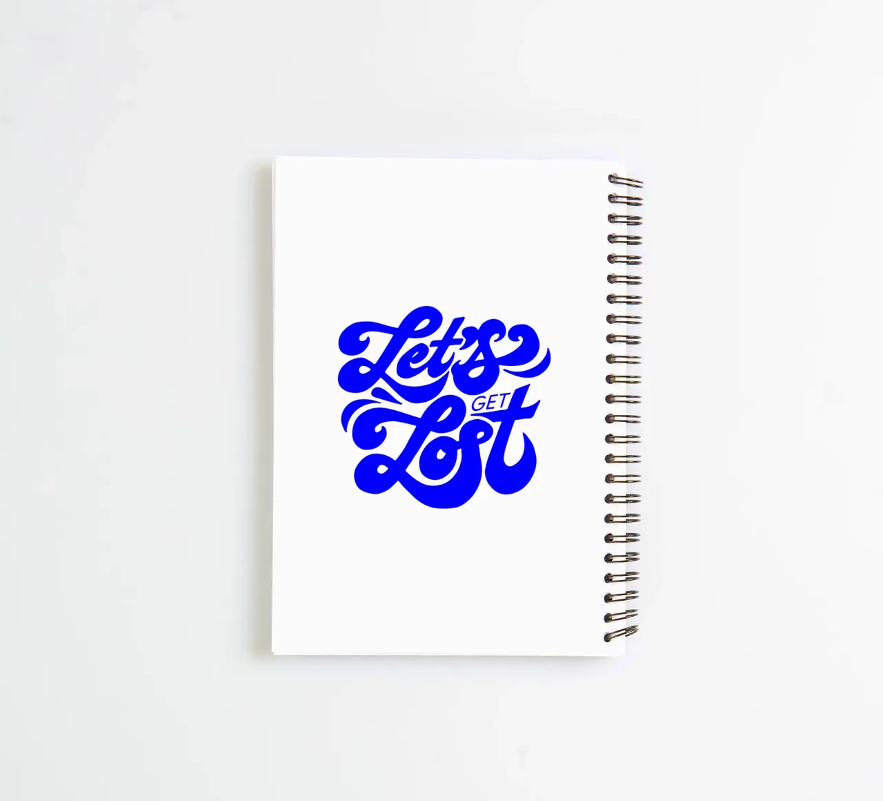 let's get lost, motivational statement quote spiral notebook by The True Type