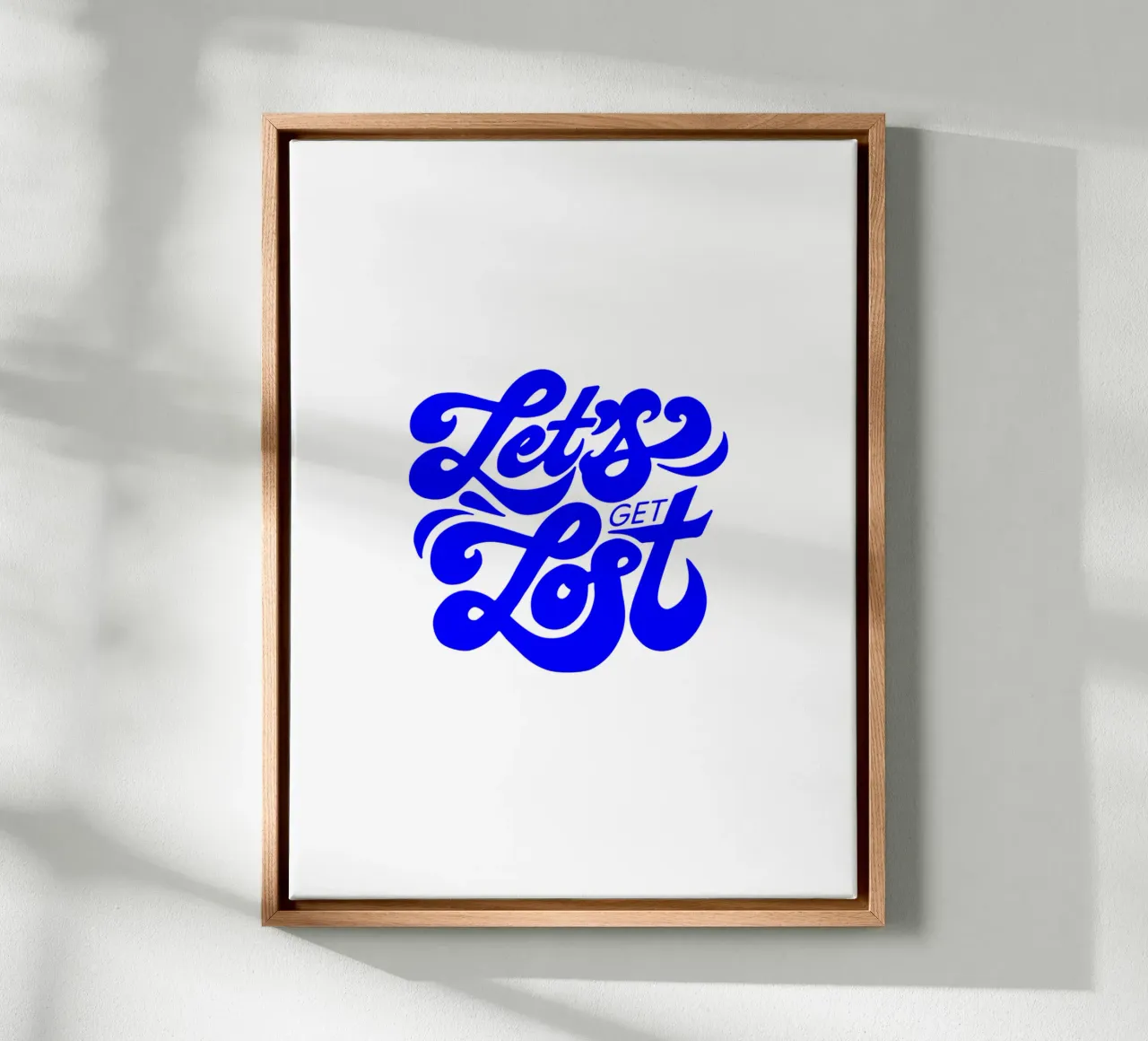 Lass uns abhauen, motivierende Aussage Zitat Leinwand mit Schattenfugenrahmen von The True Type