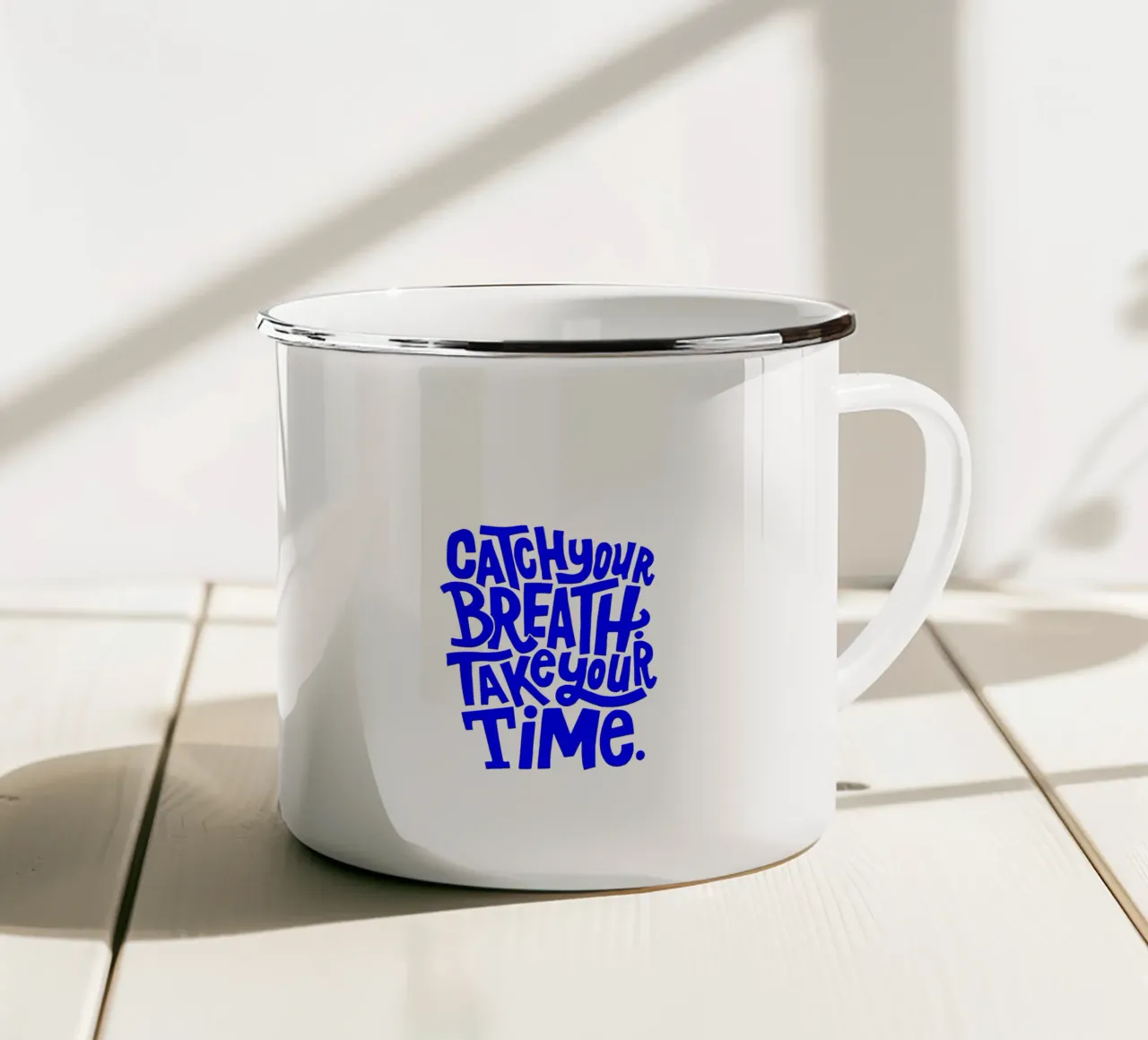 riprendere fiato, prendersi il proprio tempo, dichiarazione motivazionale q tazza in smalto da The True Type