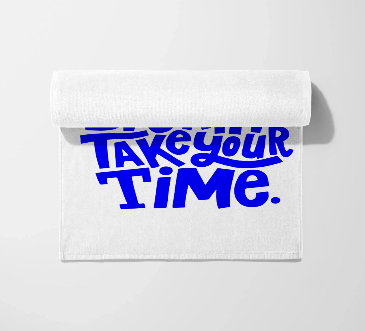 catch your breath, take your time, motivational statement q beach towel by The True Type