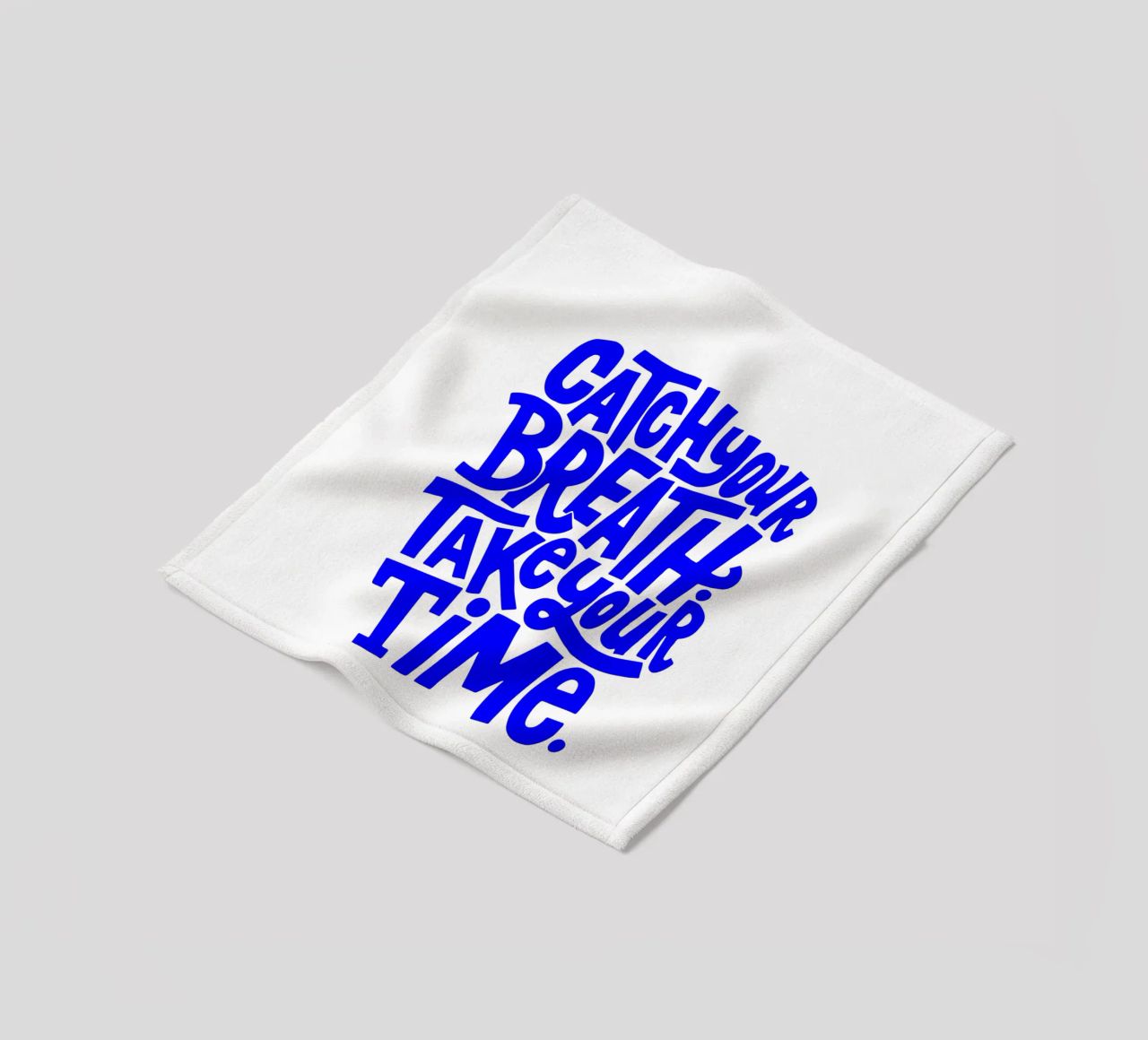 catch your breath, take your time, motivational statement q fleece blanket by The True Type