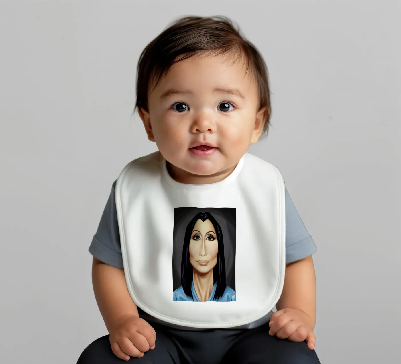 Cher baby bib by Rob Art | Illustration