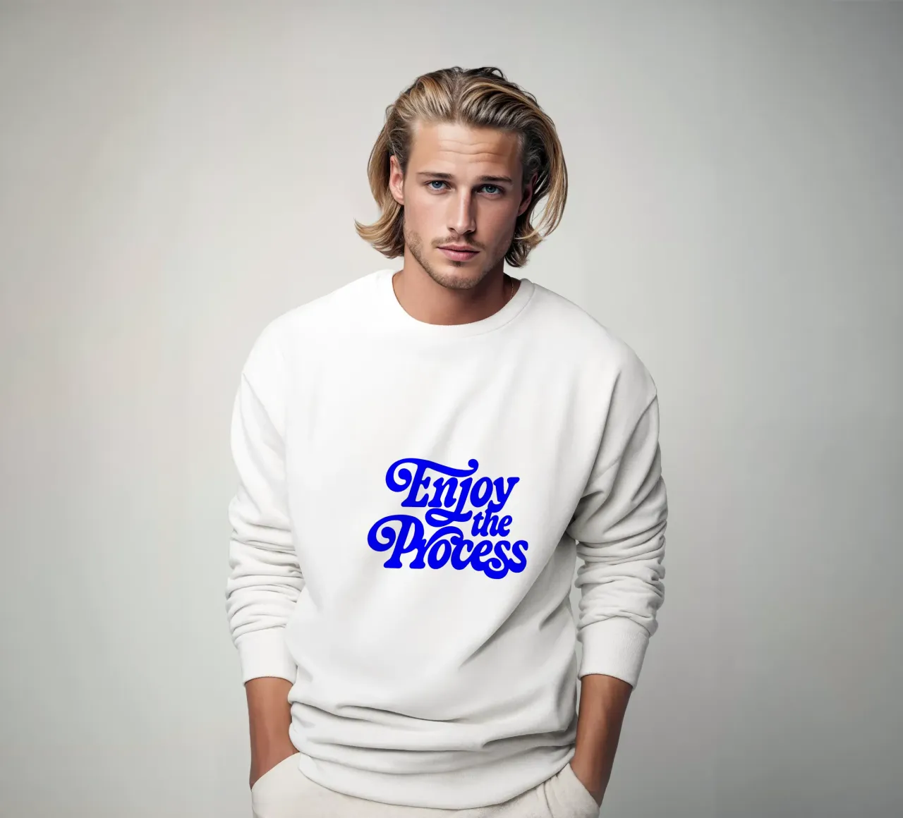 Genießen Sie den Prozess, motivierende Aussage Zitat Sweatshirt von The True Type