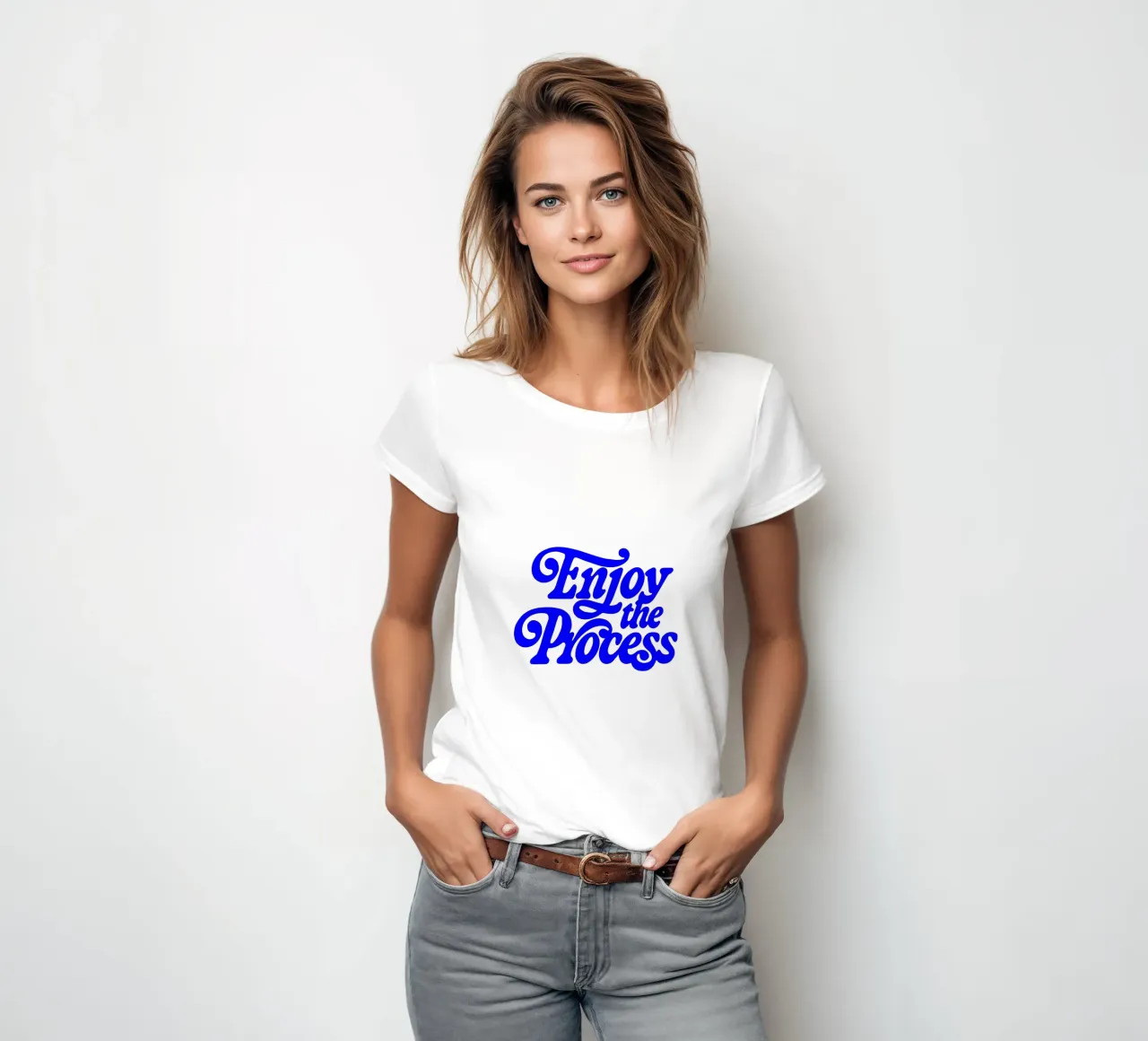 enjoy the process, motivational statement quote women's fitted t-shirt by The True Type