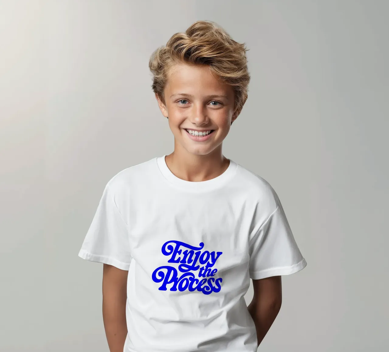 Genießen Sie den Prozess, motivierende Aussage Zitat Kinder T-Shirt von The True Type