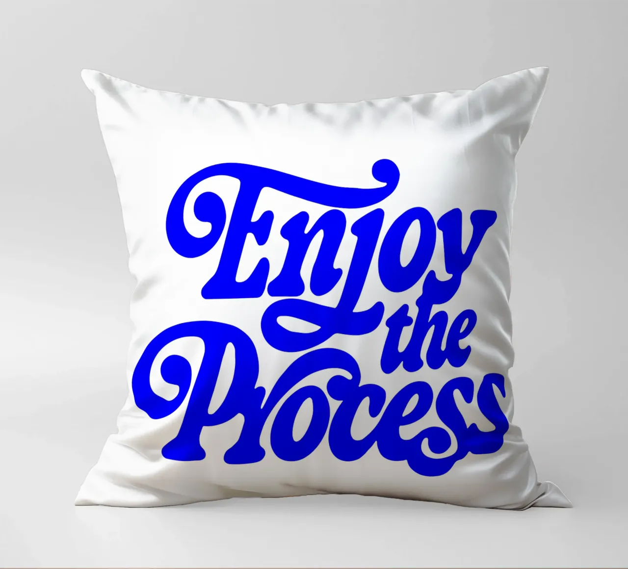 enjoy the process, motivational statement quote decorative cushion by The True Type