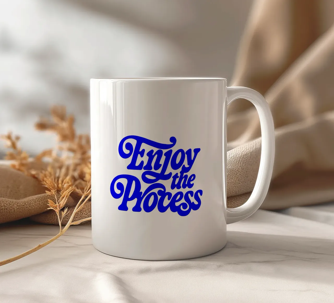 Genießen Sie den Prozess, motivierende Aussage Zitat Keramik Tasse von The True Type