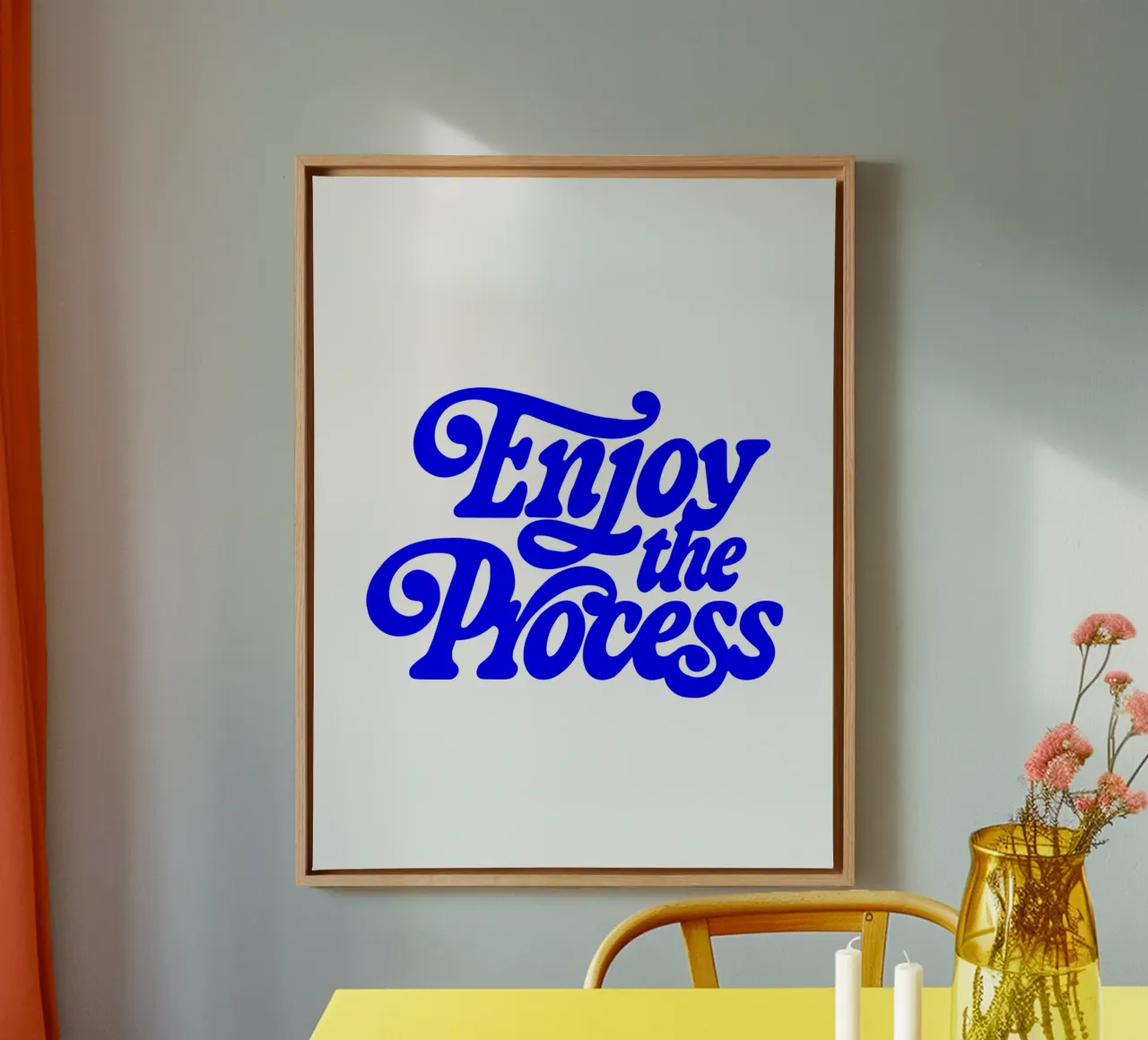 enjoy the process, motivational statement quote canvas by The True Type