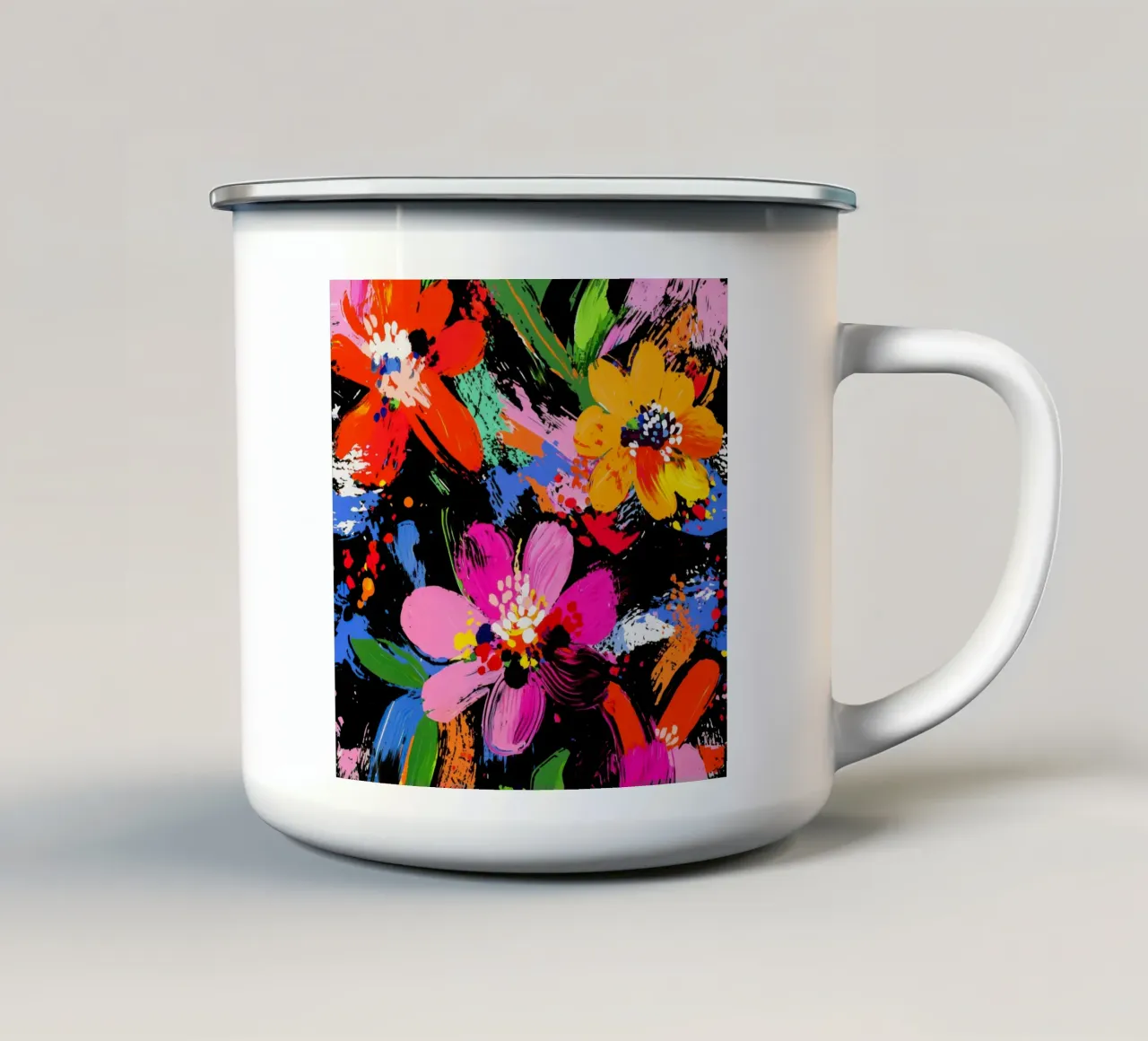 Petali caleidoscopici tazza in smalto da Modern Muse