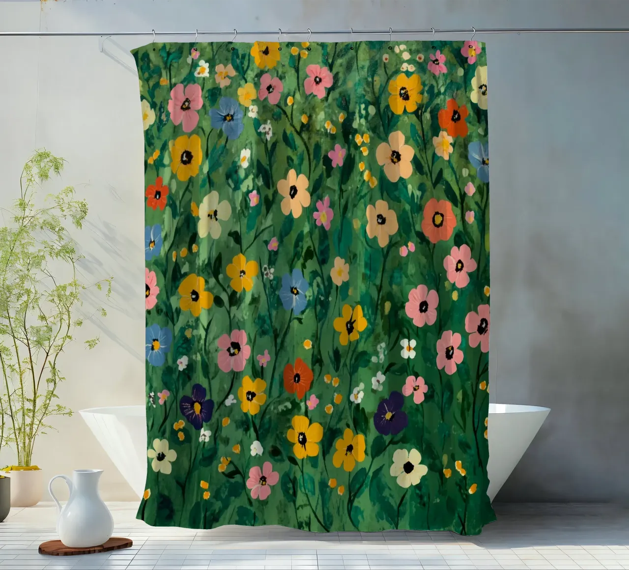 Harmonie in voller Blüte Duschvorhang von Modern Muse