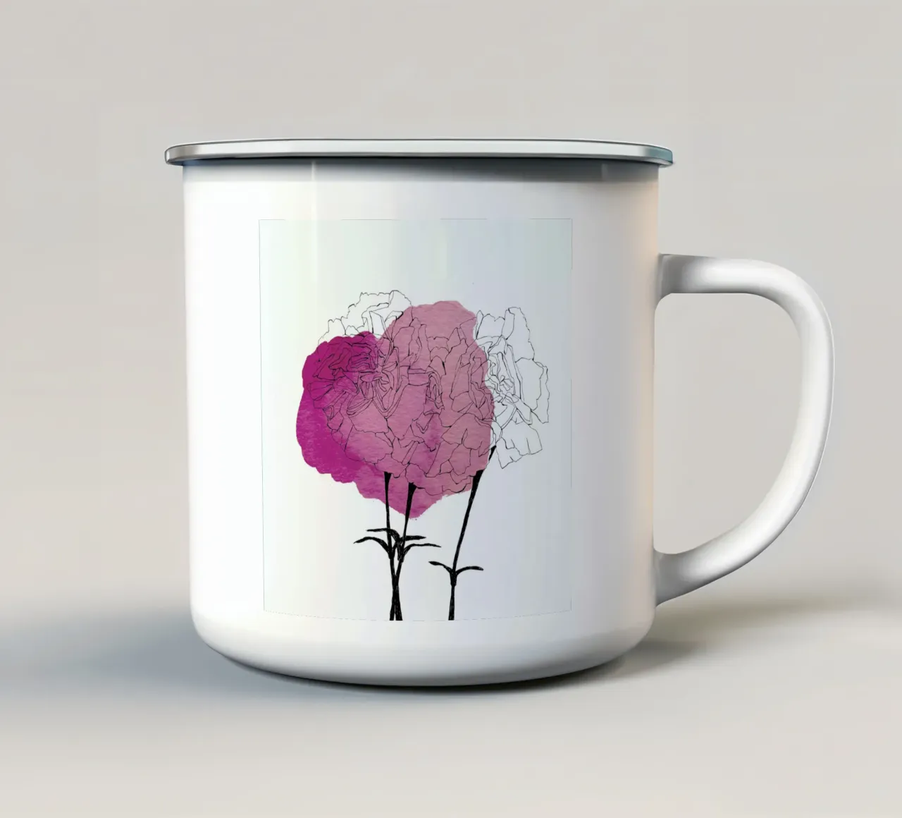 Carnation tazza in smalto da Morgan Kendall