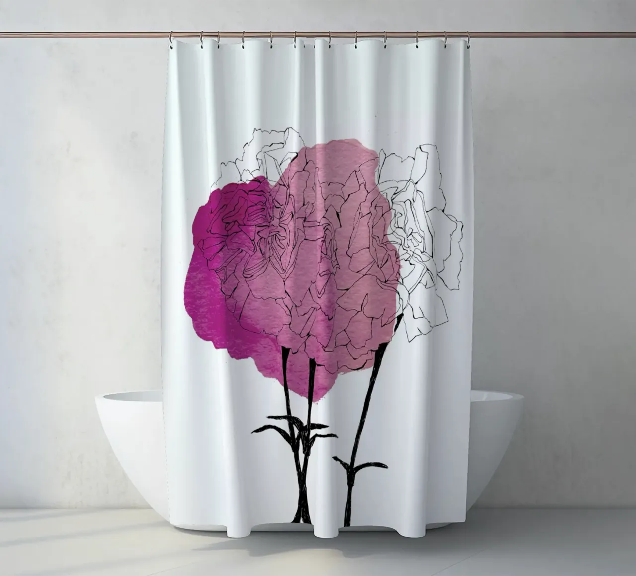 Carnation Duschvorhang von Morgan Kendall