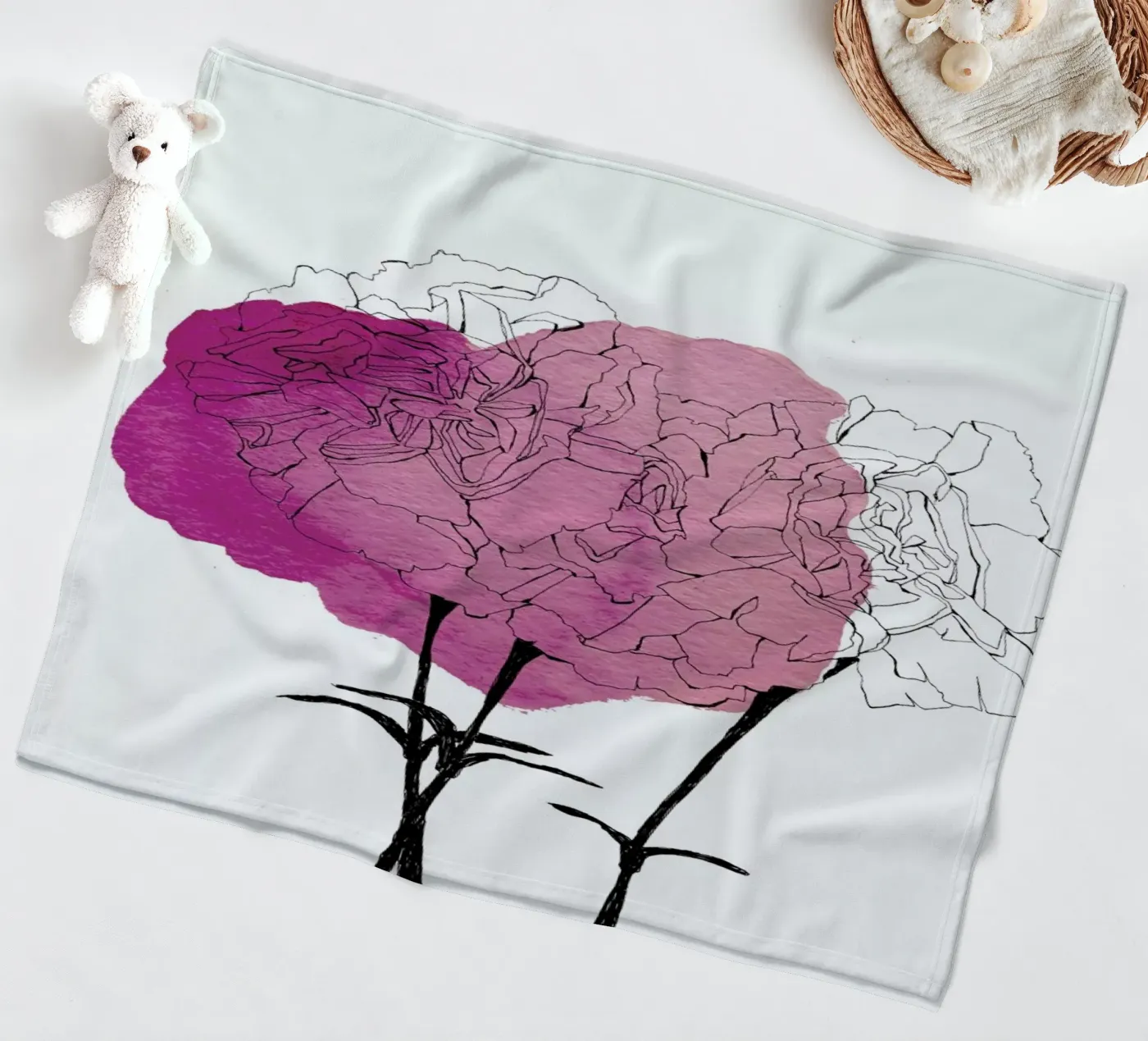 Carnation Fleecedecke von Morgan Kendall