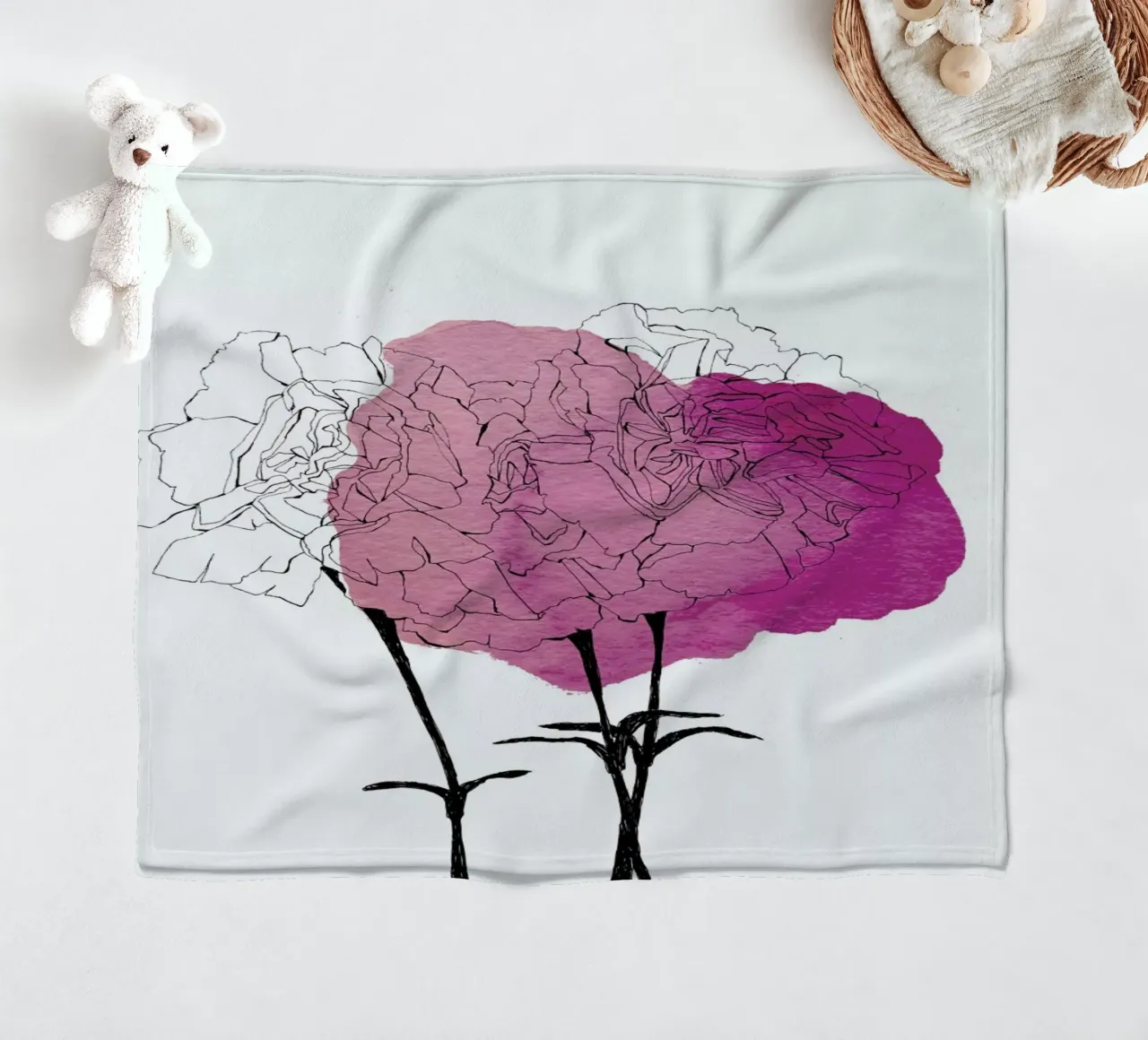 Carnation fleecedeken van Morgan Kendall