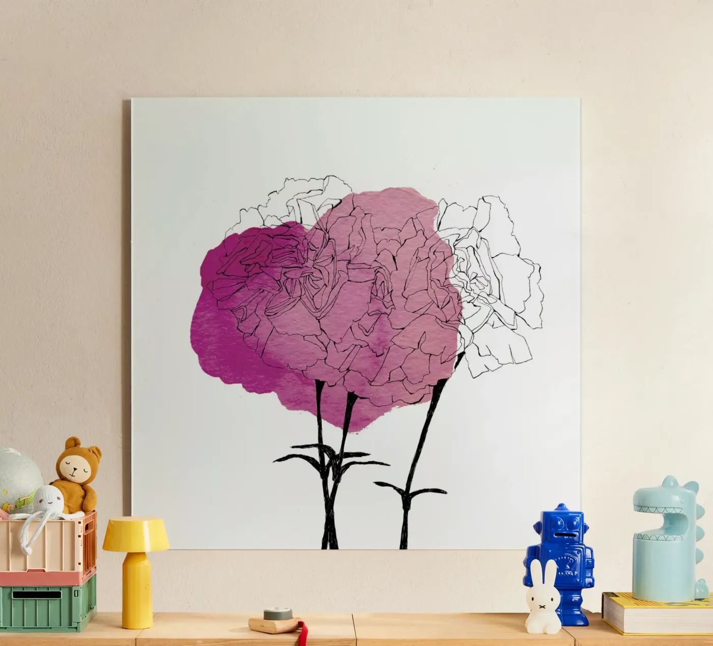 Carnation plexiglas de Morgan Kendall