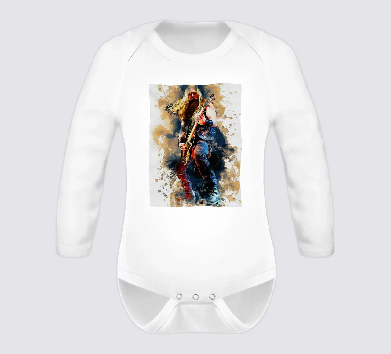 Smudge Of Zakk Wylde's Black Label Society long-sleeve baby romper by Gunawan Rb