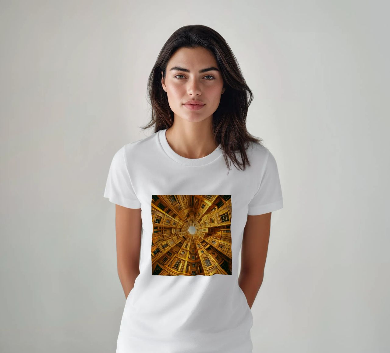 Sphere 050 - Golden Circular Architecture t-shirt by Spheres