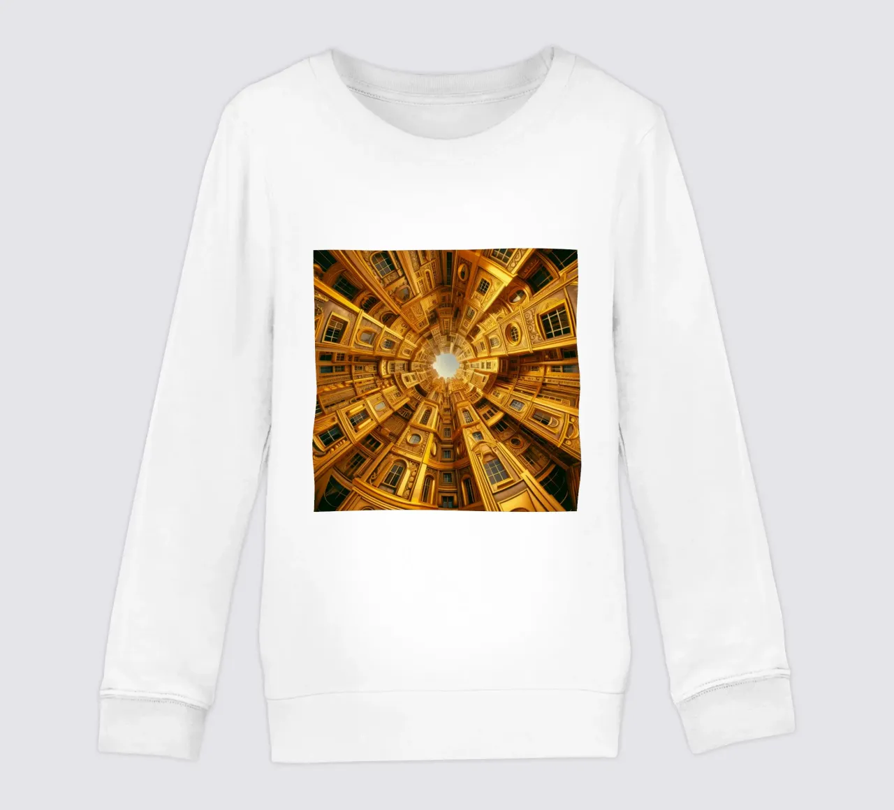 Sphere 050 - Golden Circular Architecture Kinder Sweatshirt von Spheres