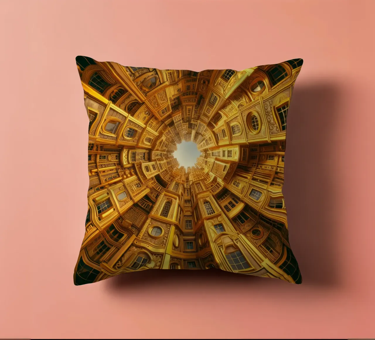 Sphere 050 - Golden Circular Architecture cuscino da Spheres