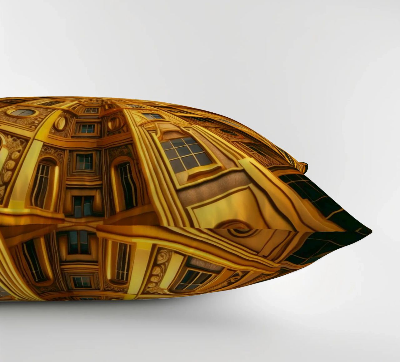Sphere 050 - Golden Circular Architecture decorative cushion by Spheres