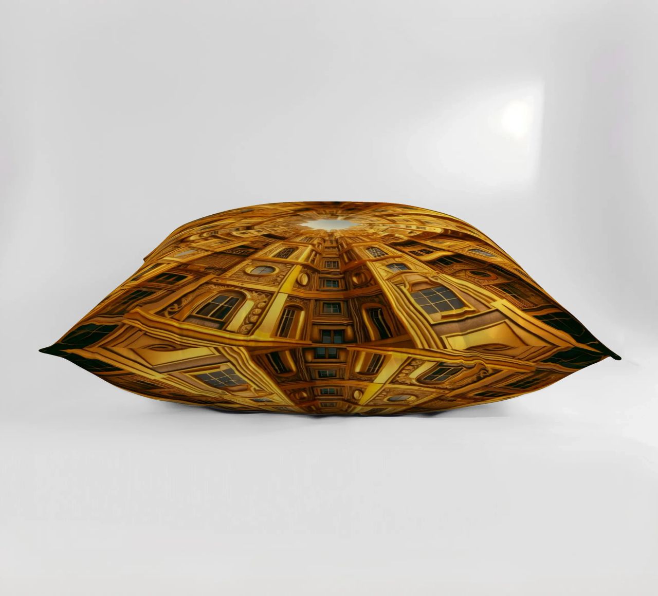 Sphere 050 - Golden Circular Architecture decorative cushion by Spheres