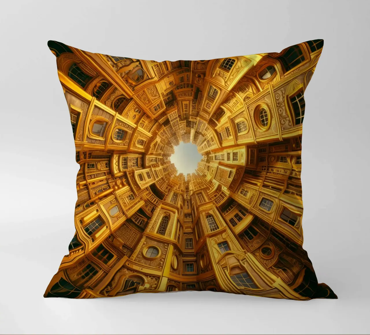 Sphere 050 - Golden Circular Architecture cuscino da Spheres