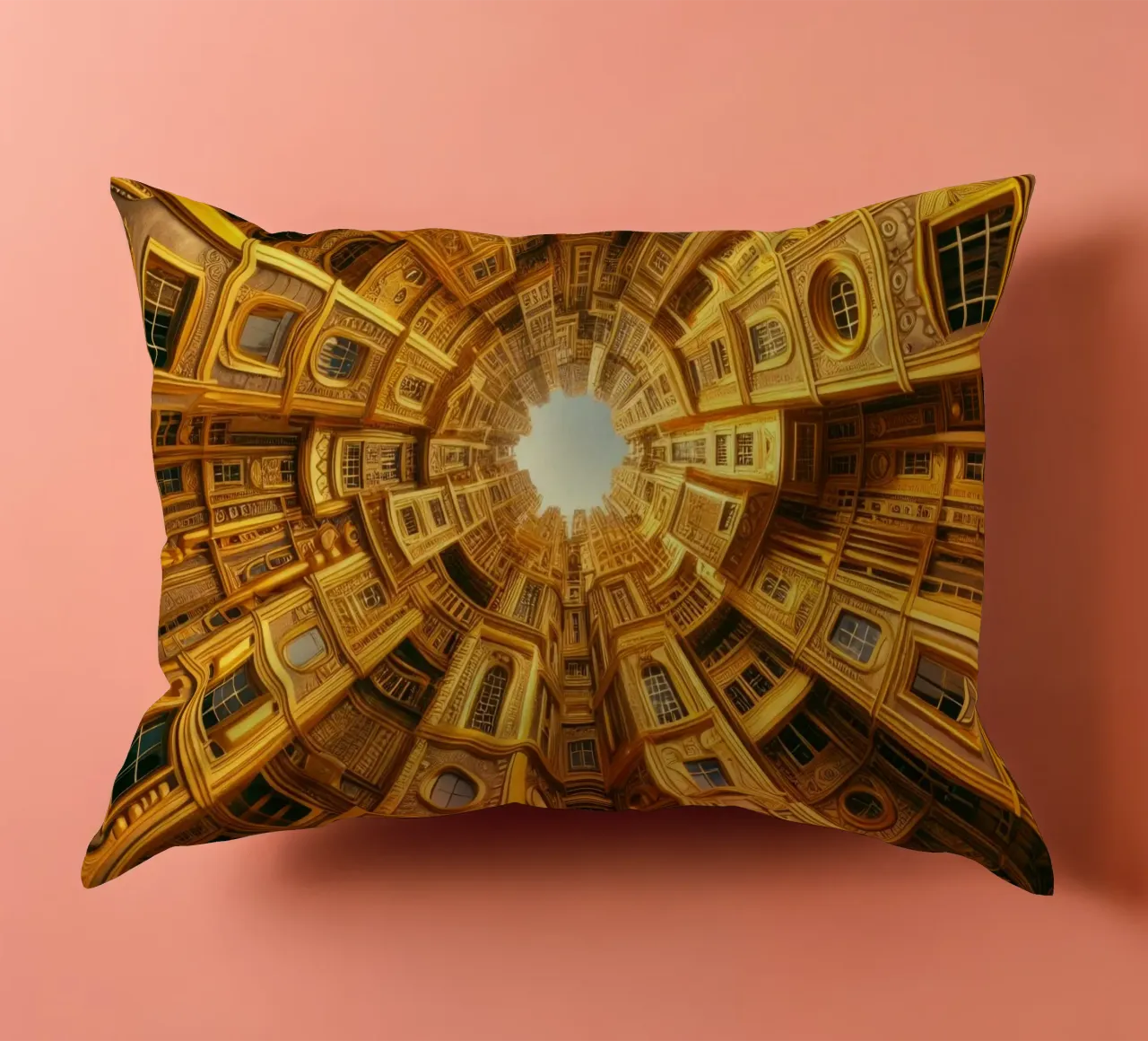 Sphere 050 - Golden Circular Architecture cuscino da Spheres