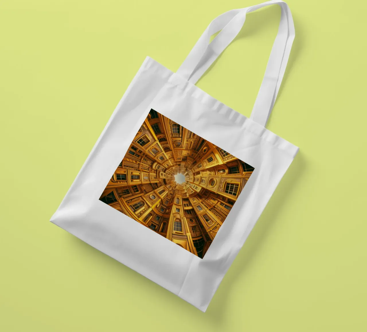 Sphere 050 - Golden Circular Architecture borsa in juta da Spheres