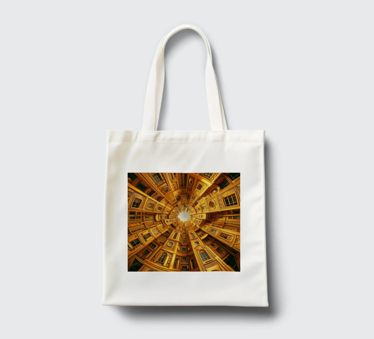 Sphere 050 - Golden Circular Architecture borsa in juta da Spheres