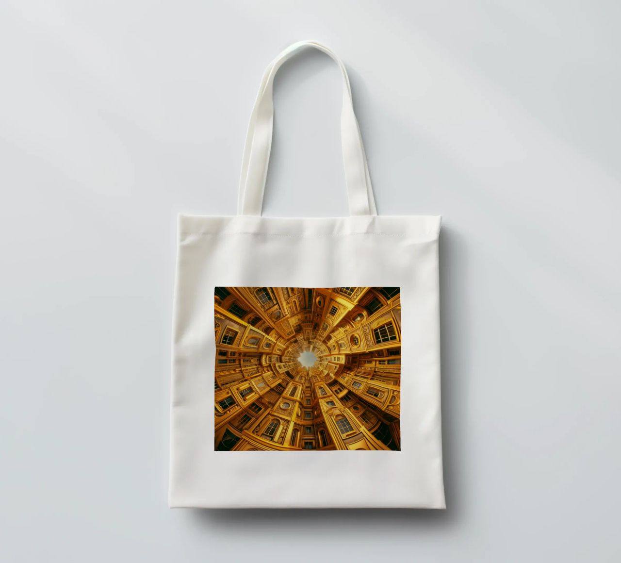 Sphere 050 - Golden Circular Architecture borsa in juta da Spheres