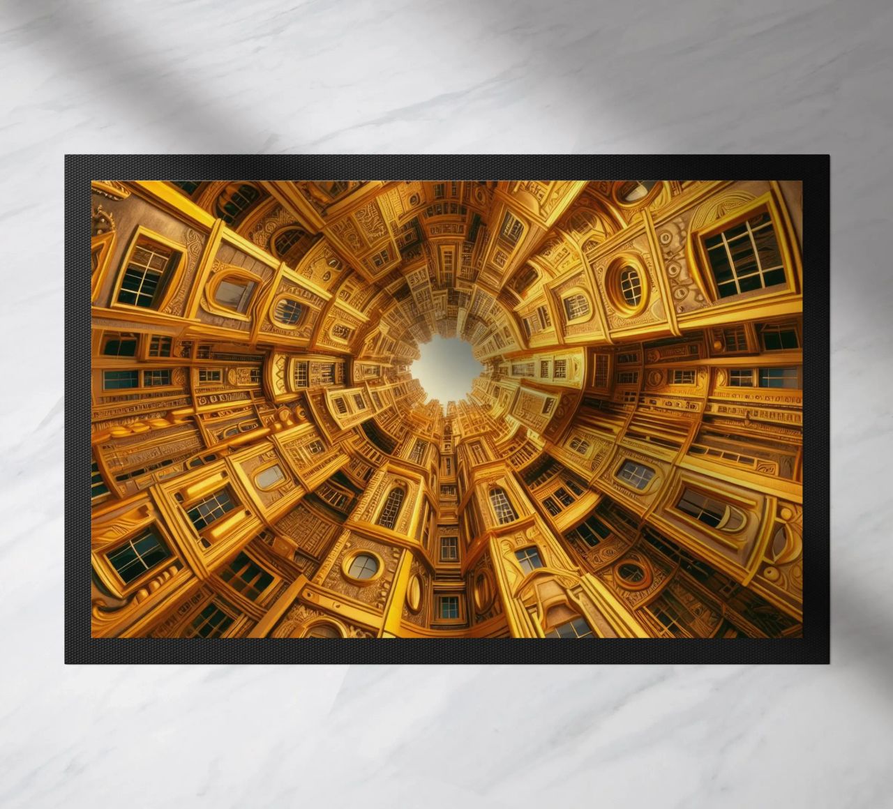Sphere 050 - Golden Circular Architecture doormat by Spheres