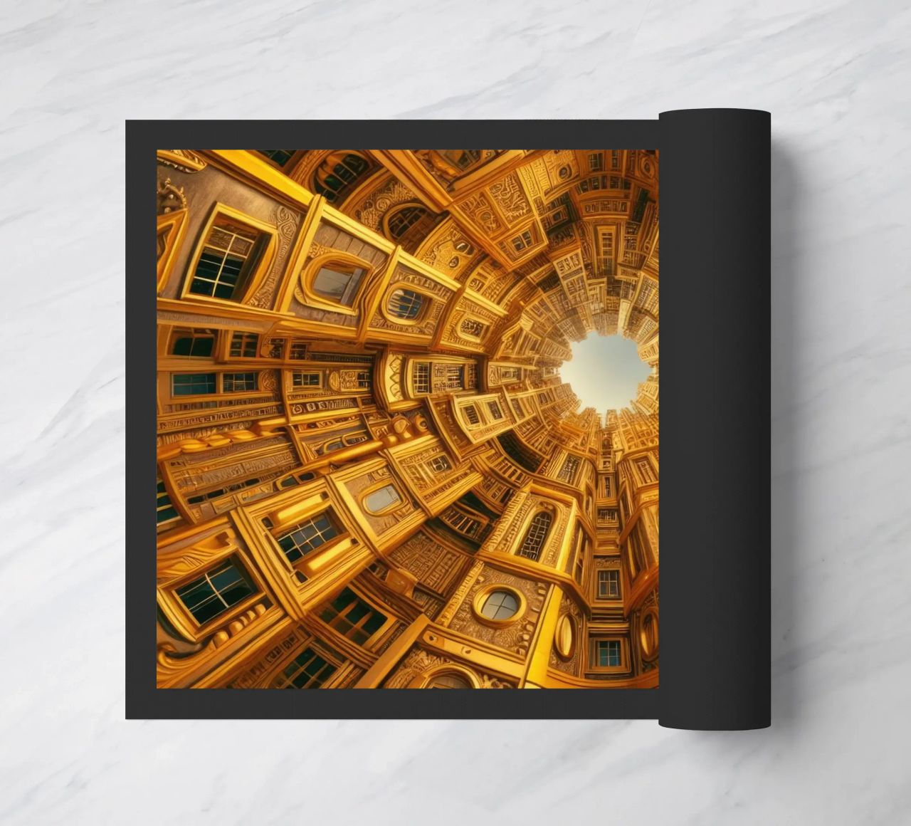 Sphere 050 - Golden Circular Architecture doormat by Spheres