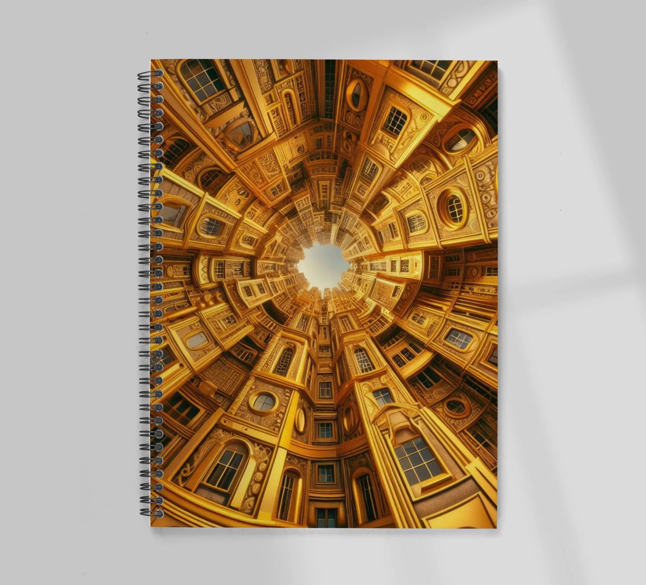 Sphere 050 - Golden Circular Architecture spiral notebook by Spheres