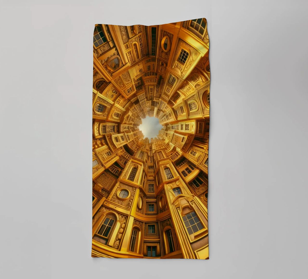 Sphere 050 - Golden Circular Architecture towel by Spheres
