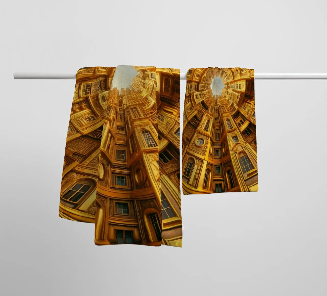 Sphere 050 - Golden Circular Architecture Handtuch von Spheres