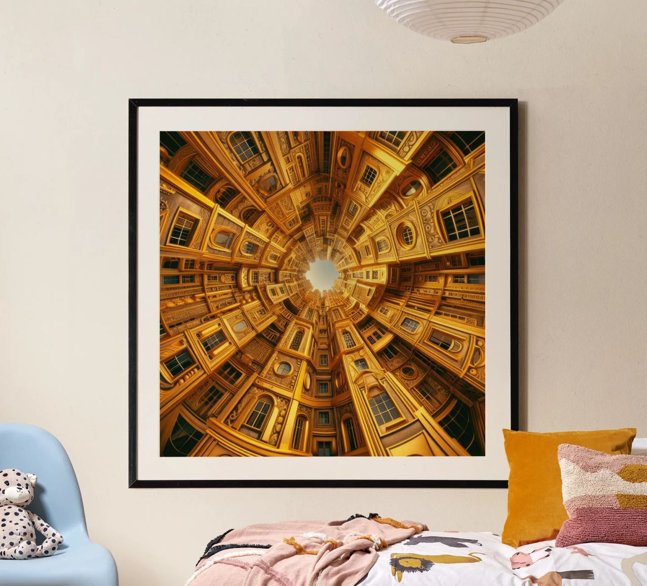 Sphere 050 - Golden Circular Architecture poster by Spheres