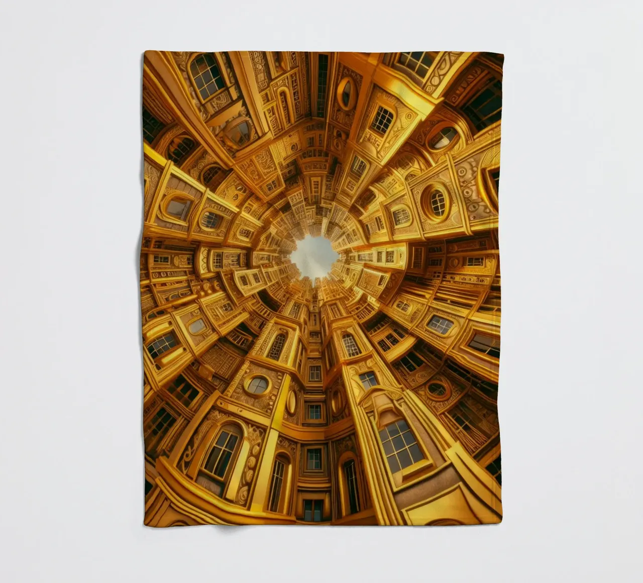 Sphere 050 - Golden Circular Architecture fleecedeken van Spheres