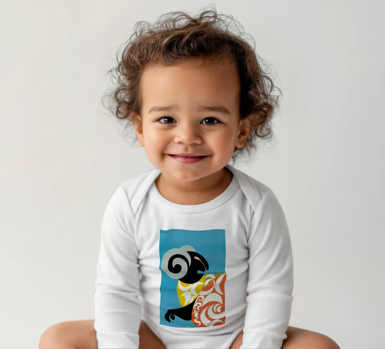 Aries long-sleeve baby romper by Simboli Design