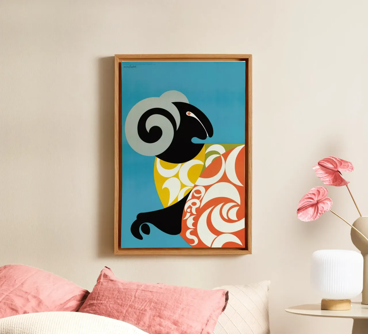 Aries tela con Cornice a cassetta da Simboli Design