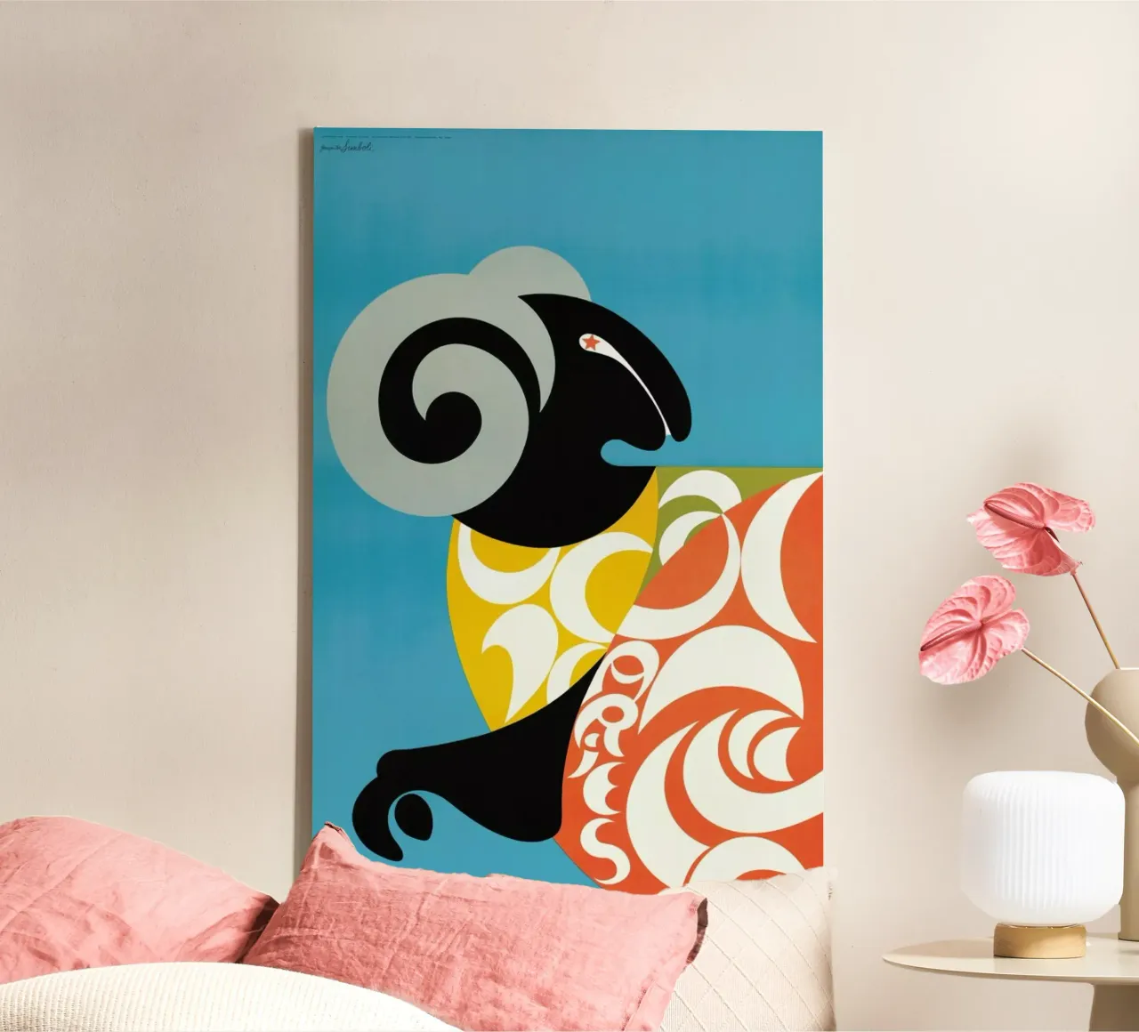Aries tela con Cornice a cassetta da Simboli Design