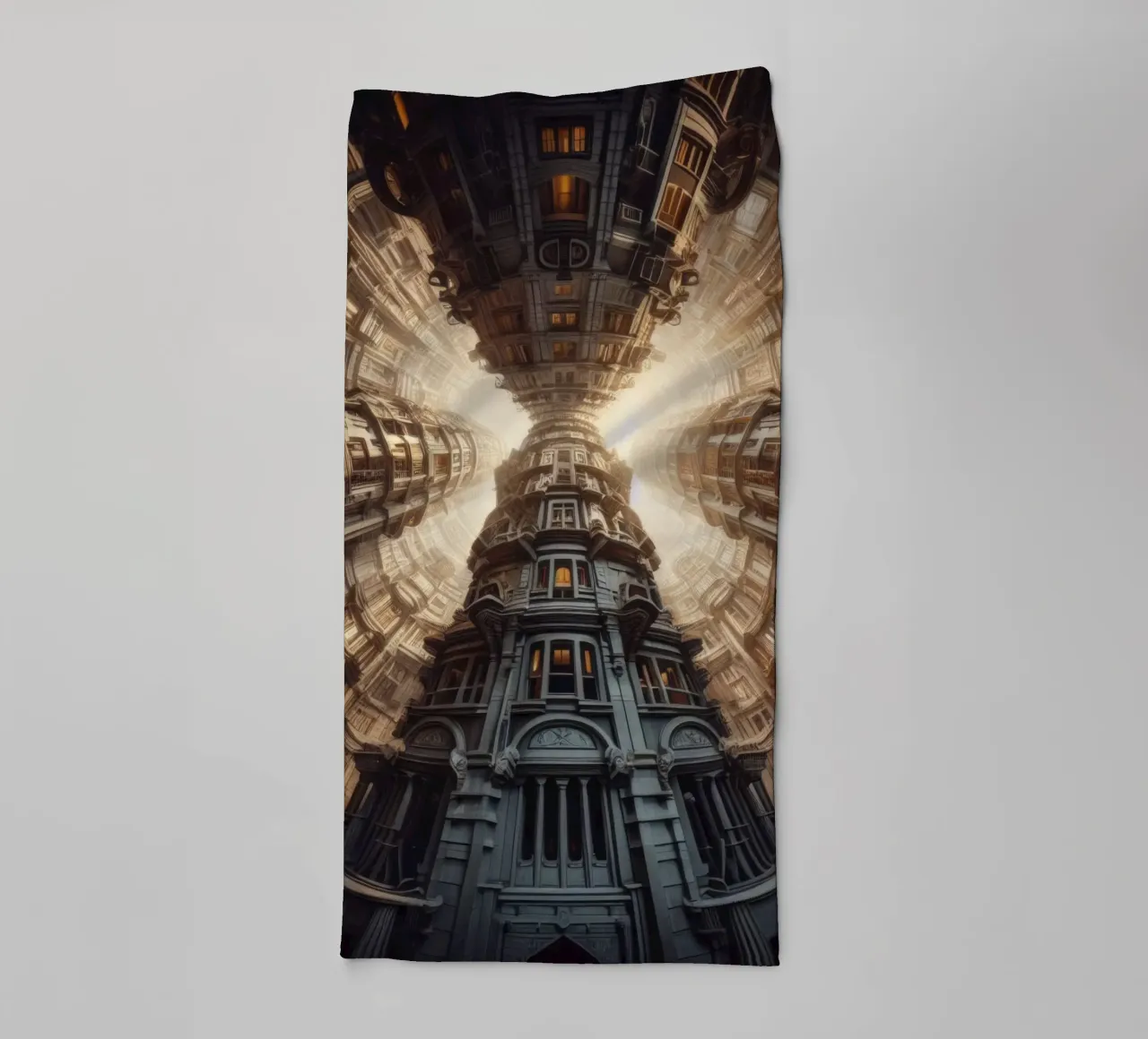 Sphere 051 - Towering Symmetrical Architecture badhanddoek van Spheres