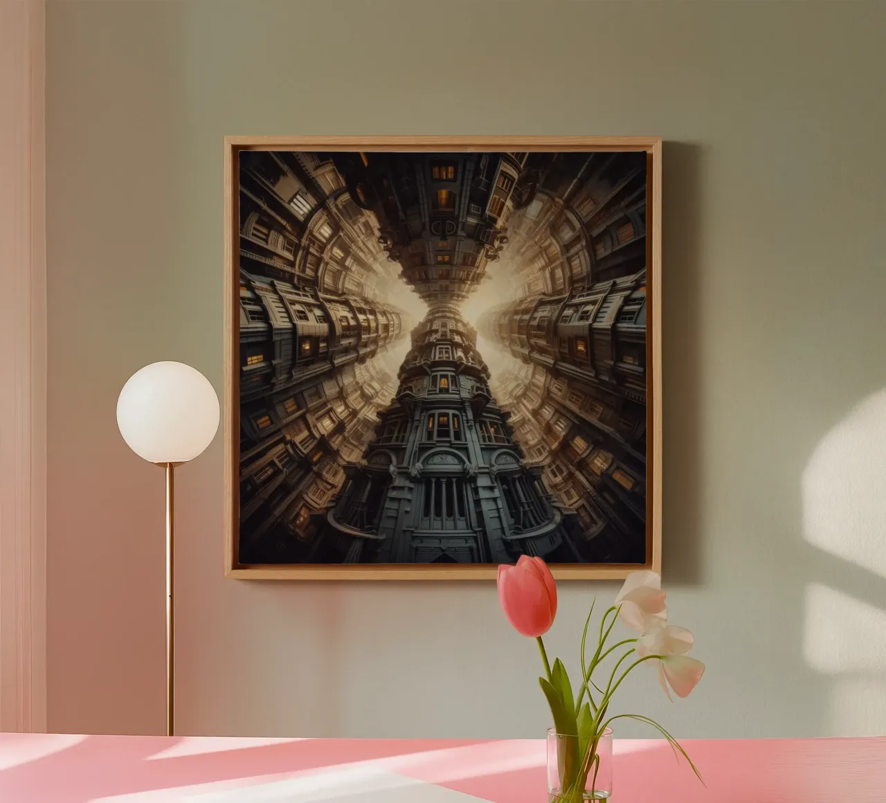 Sphere 051 - Towering Symmetrical Architecture canvas van Spheres