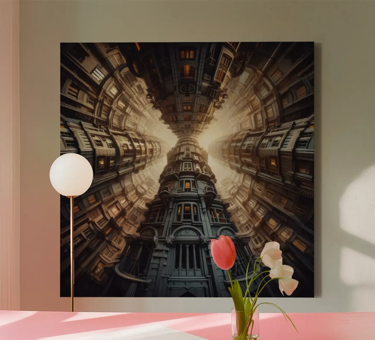 Sphere 051 - Towering Symmetrical Architecture canvas van Spheres