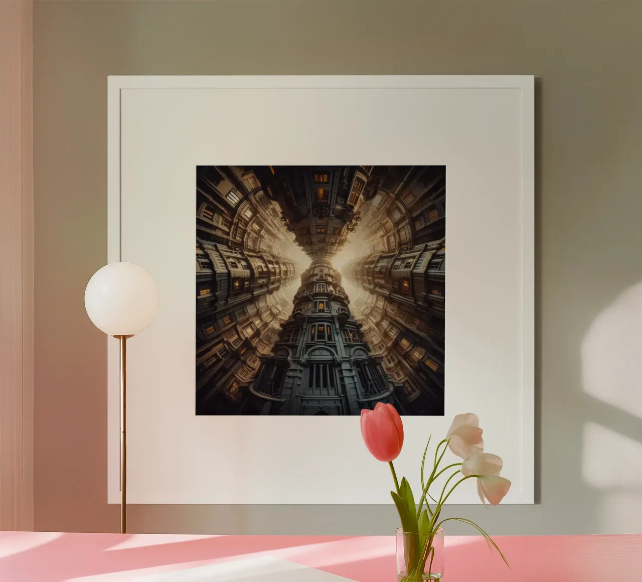 Sphere 051 - Towering Symmetrical Architecture carta hahnemühle da Spheres