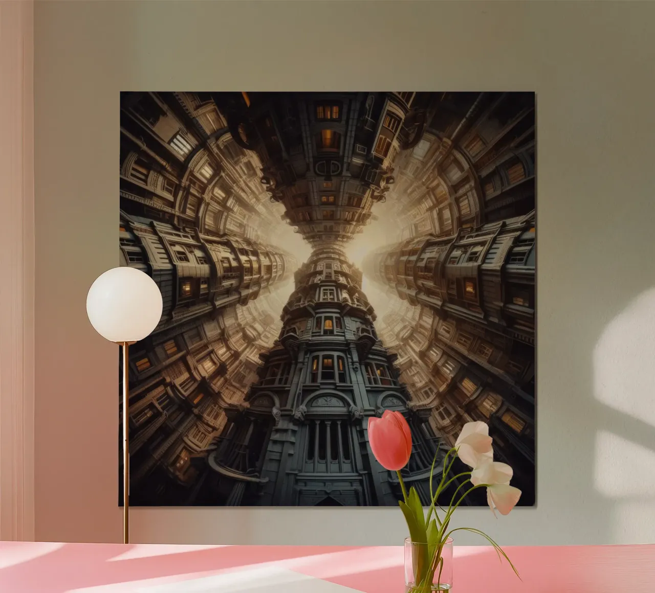 Sphere 051 - Towering Symmetrical Architecture carta hahnemühle da Spheres